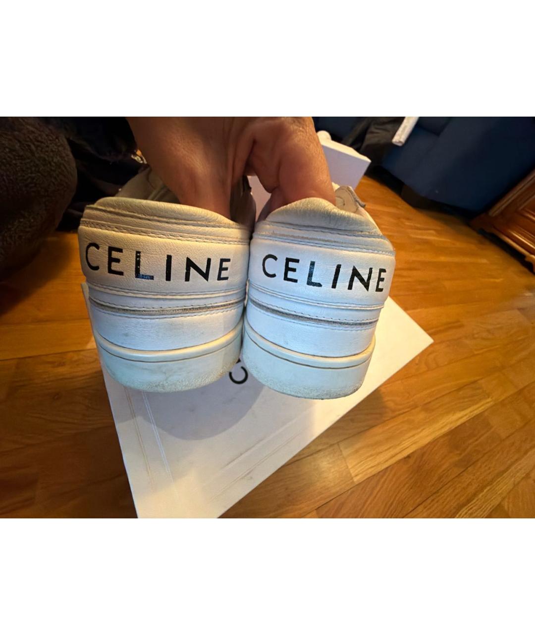 CELINE Белые кожаные кеды, фото 6