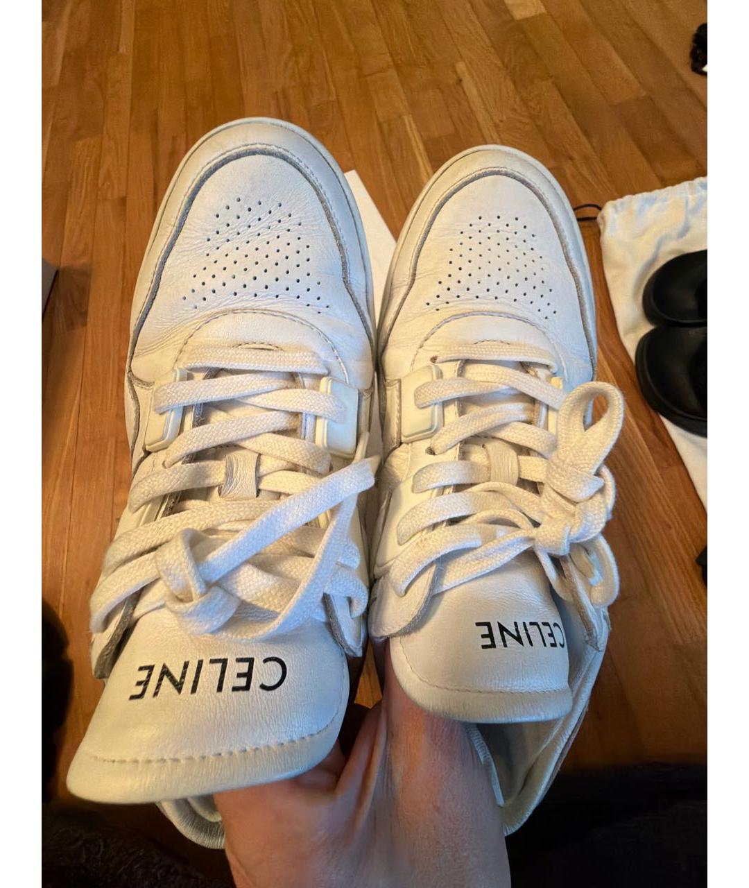 CELINE Белые кожаные кеды, фото 5