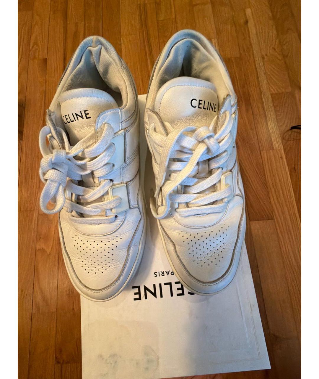 CELINE Белые кожаные кеды, фото 3