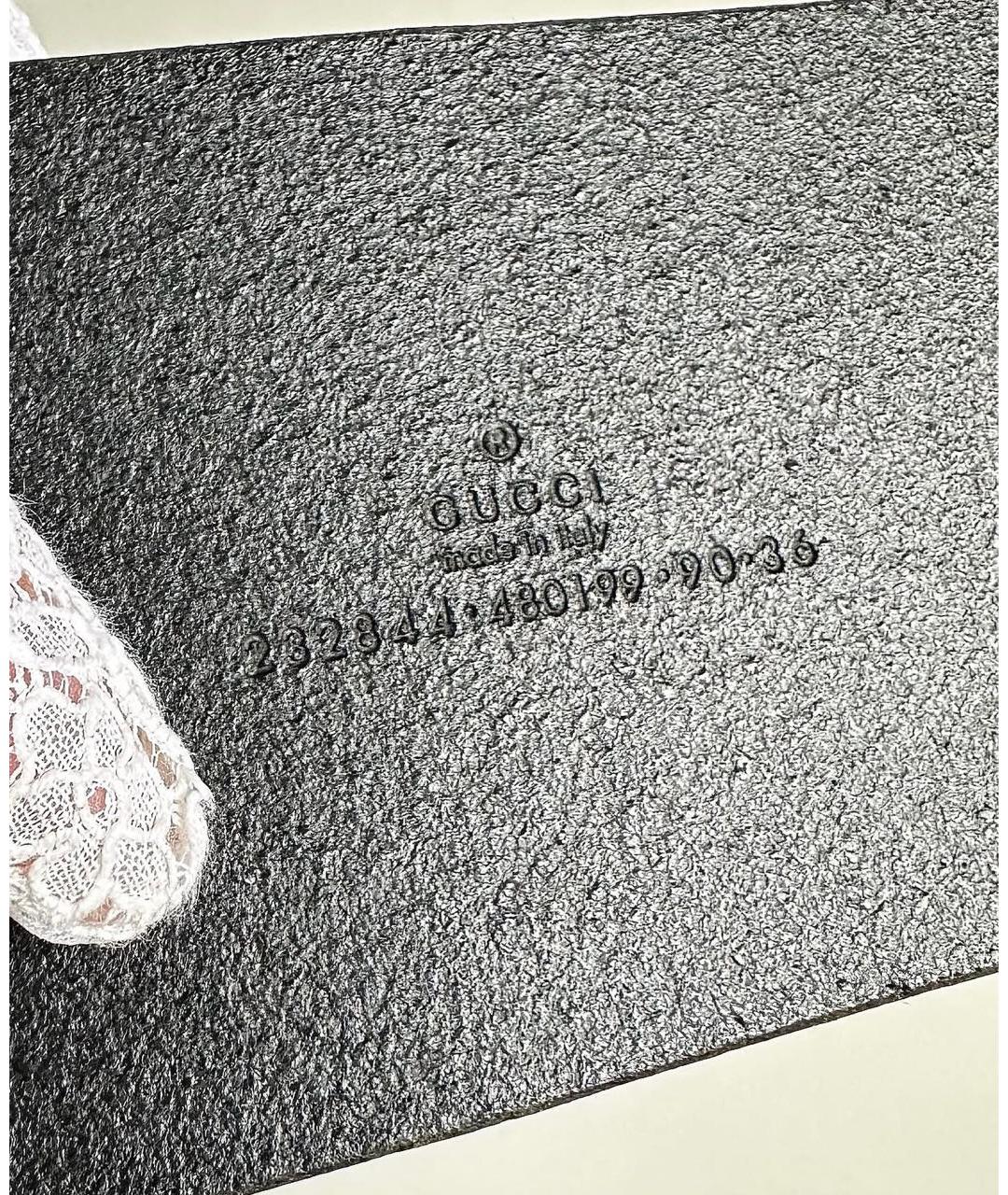 GUCCI Черный кожаный ремень, фото 3