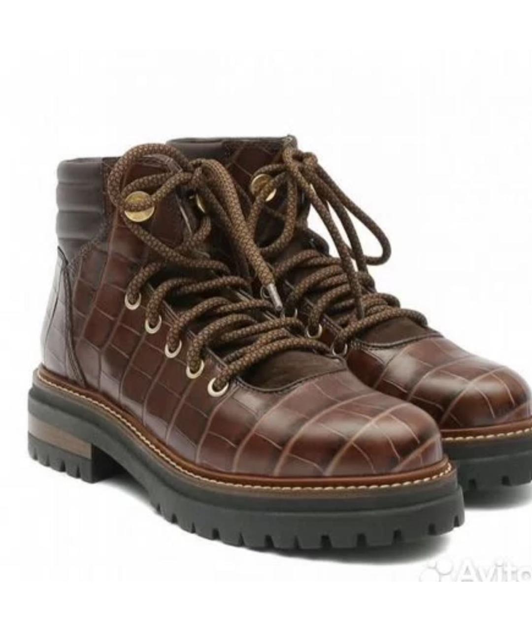 MAX MARA Коричневые ботинки из лакированной кожи, фото 2