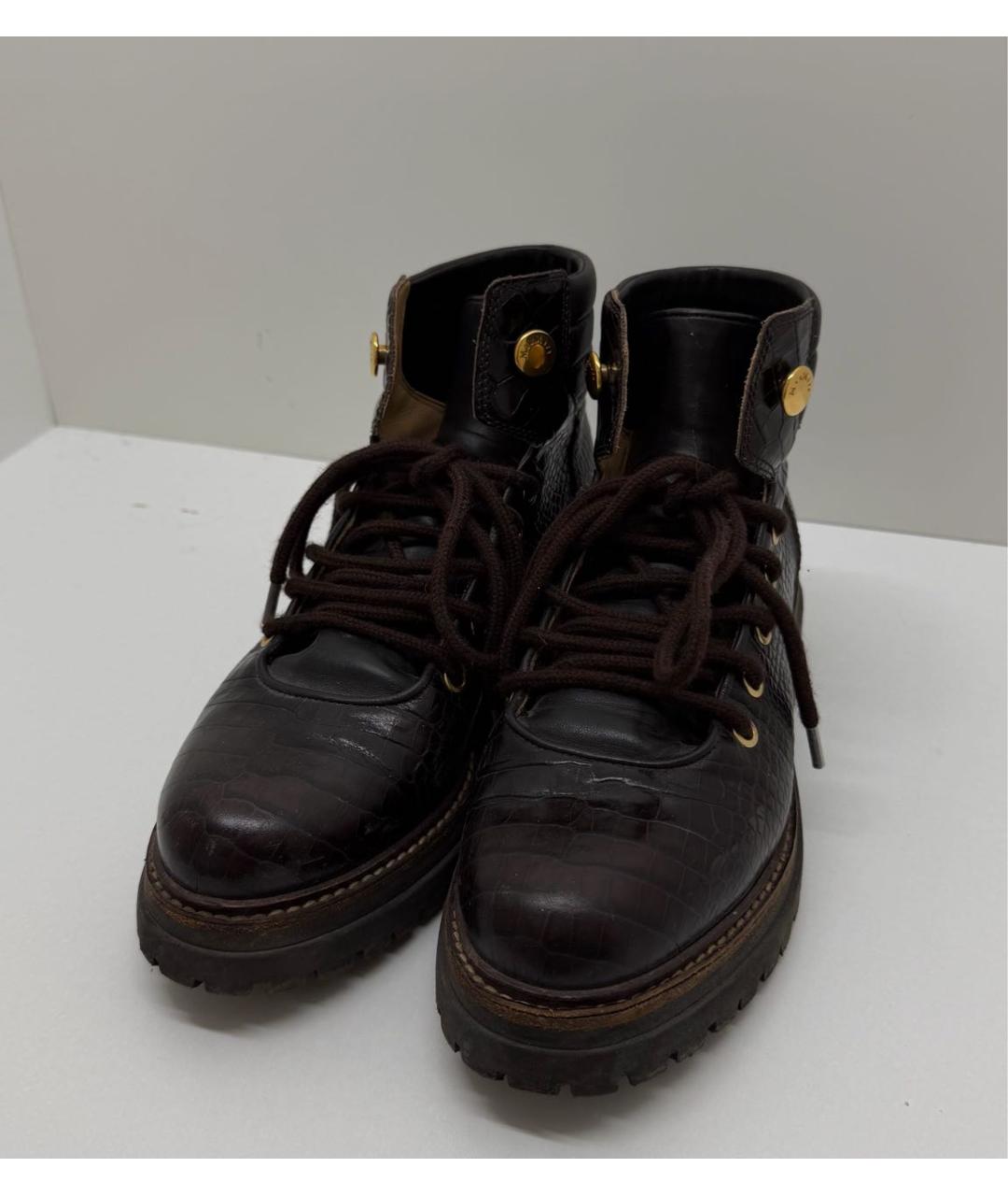 MAX MARA Коричневые ботинки из лакированной кожи, фото 3