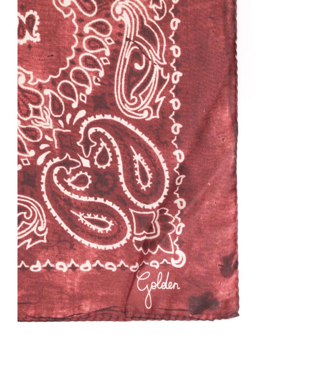 GOLDEN GOOSE DELUXE BRAND Бордовый шелковый шарф, фото 2