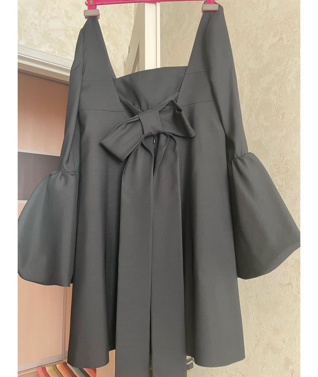 VALENTINO Черное шерстяное коктейльное платье, фото 8