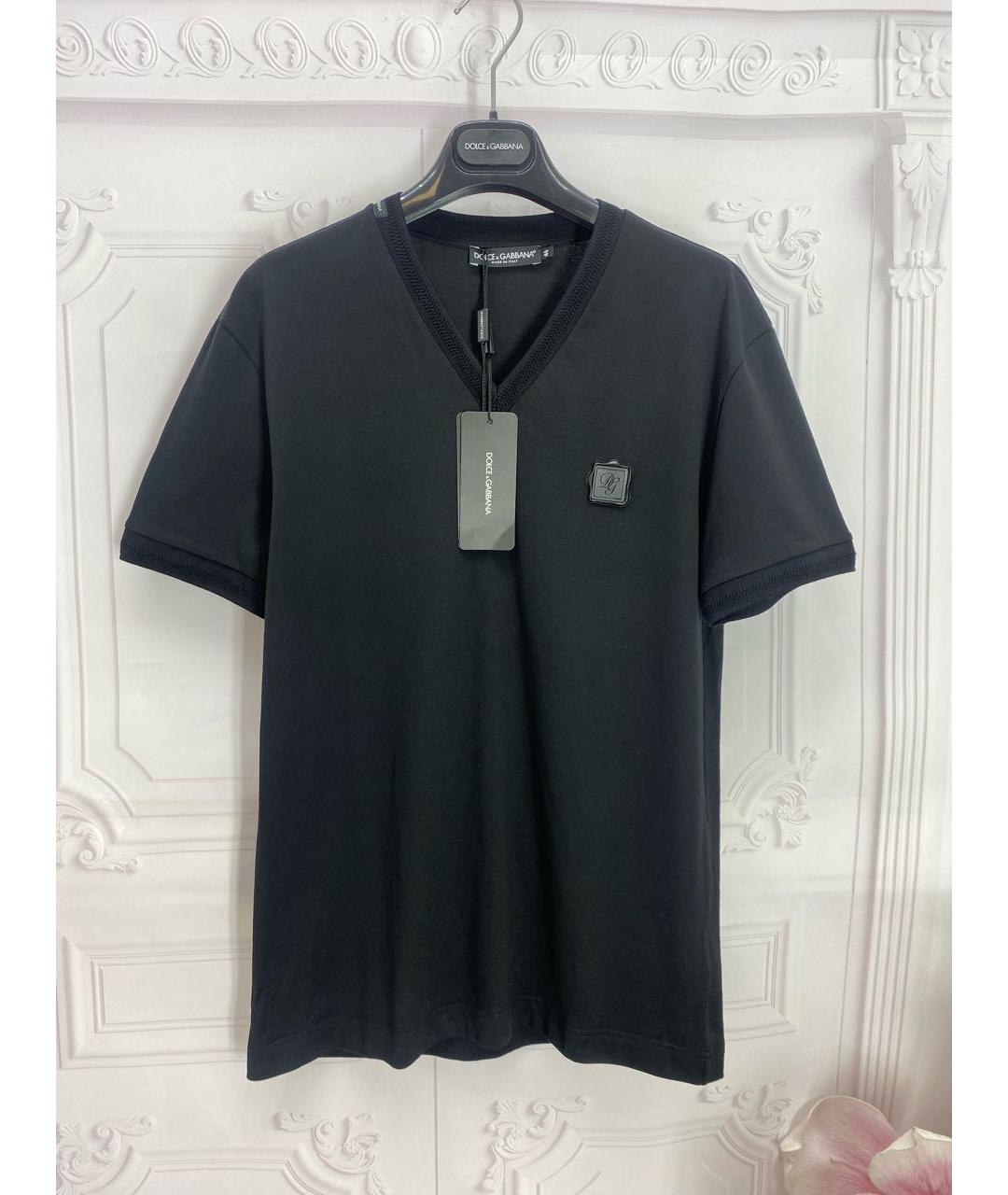DOLCE&GABBANA Черная хлопковая футболка, фото 8