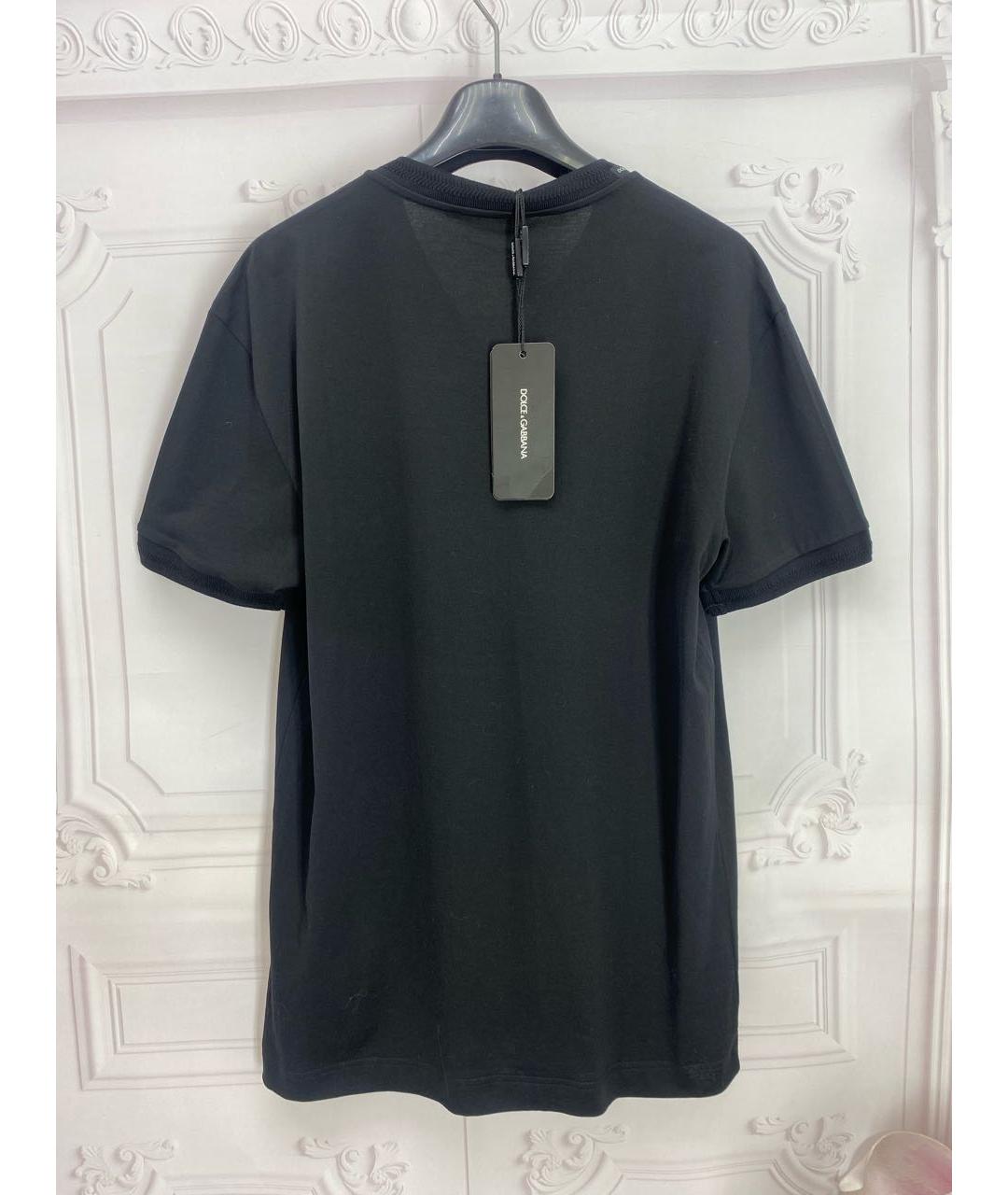 DOLCE&GABBANA Черная хлопковая футболка, фото 2