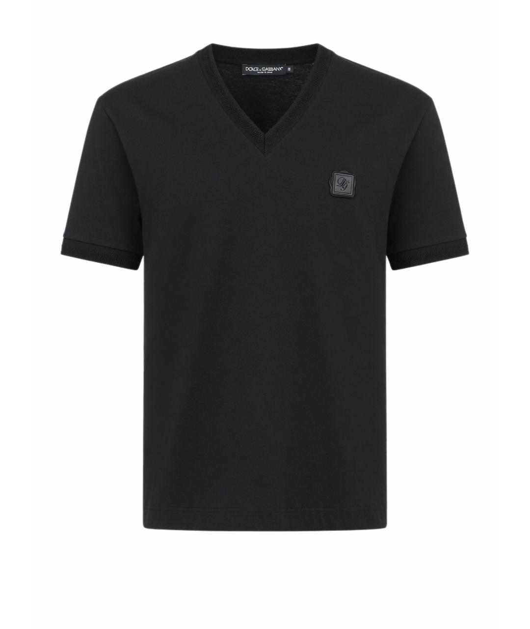 DOLCE&GABBANA Черная хлопковая футболка, фото 1