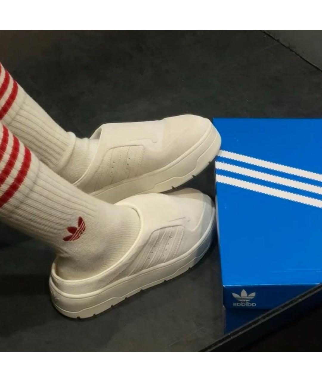ADIDAS Белые замшевые сабо, фото 8