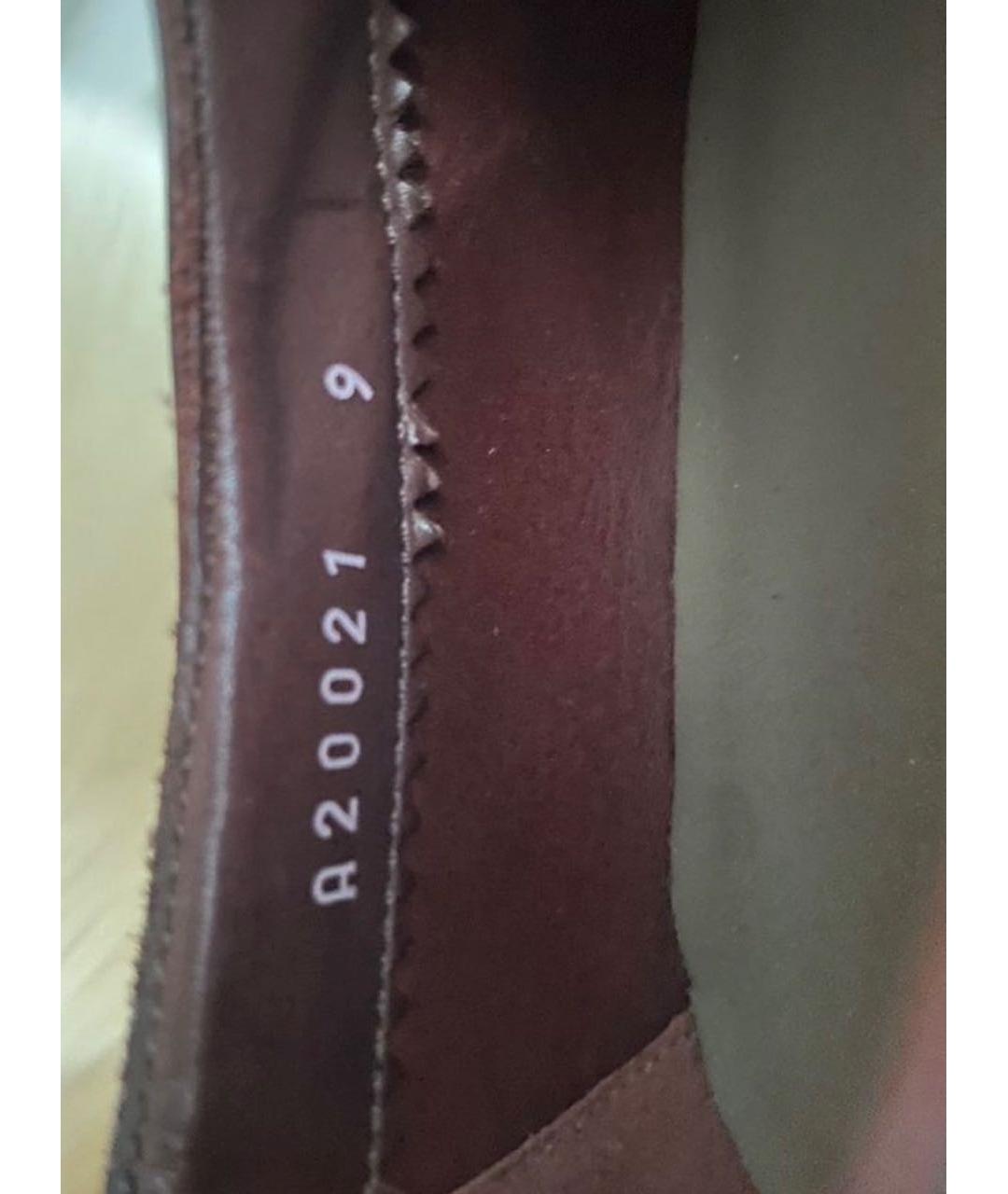 DOLCE&GABBANA Бордовые кожаные низкие ботинки, фото 5