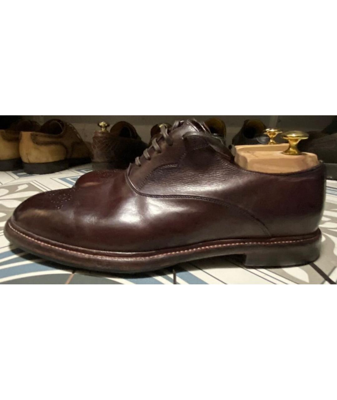 DOLCE&GABBANA Бордовые кожаные низкие ботинки, фото 8