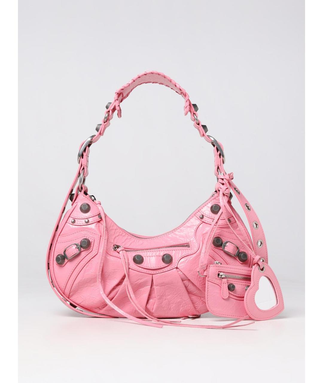 BALENCIAGA Розовая кожаная сумка через плечо, фото 4