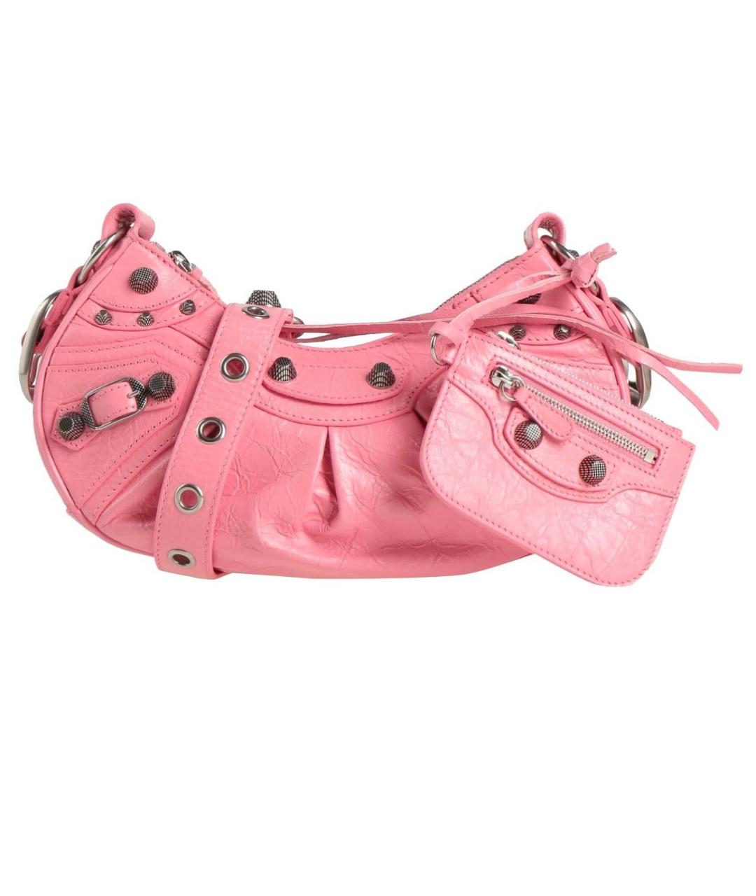 BALENCIAGA Розовая кожаная сумка через плечо, фото 9