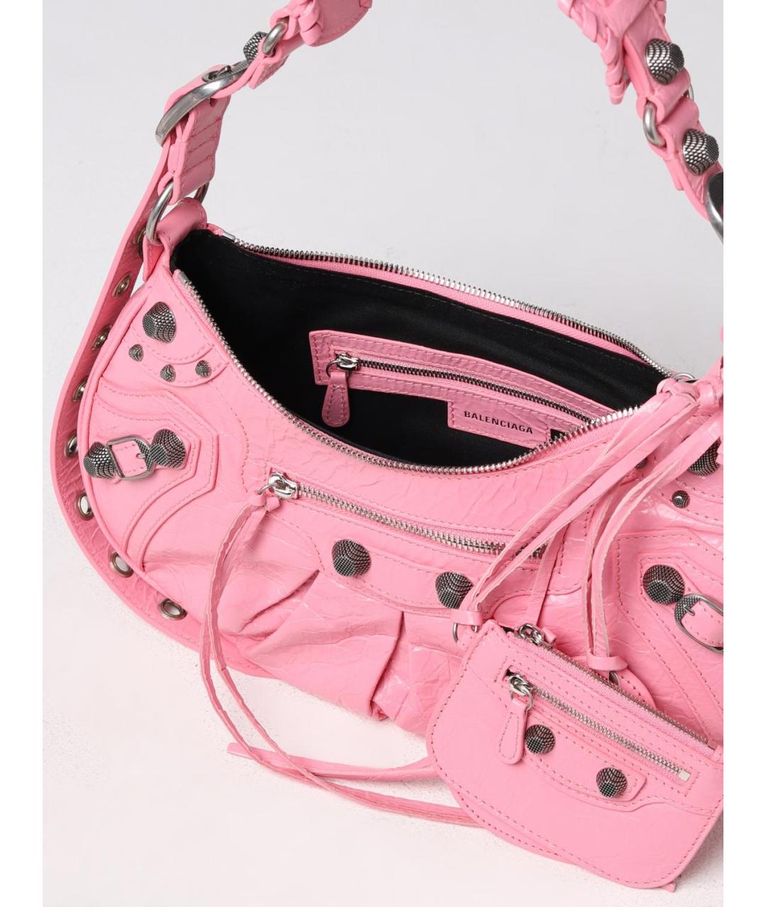 BALENCIAGA Розовая кожаная сумка через плечо, фото 8