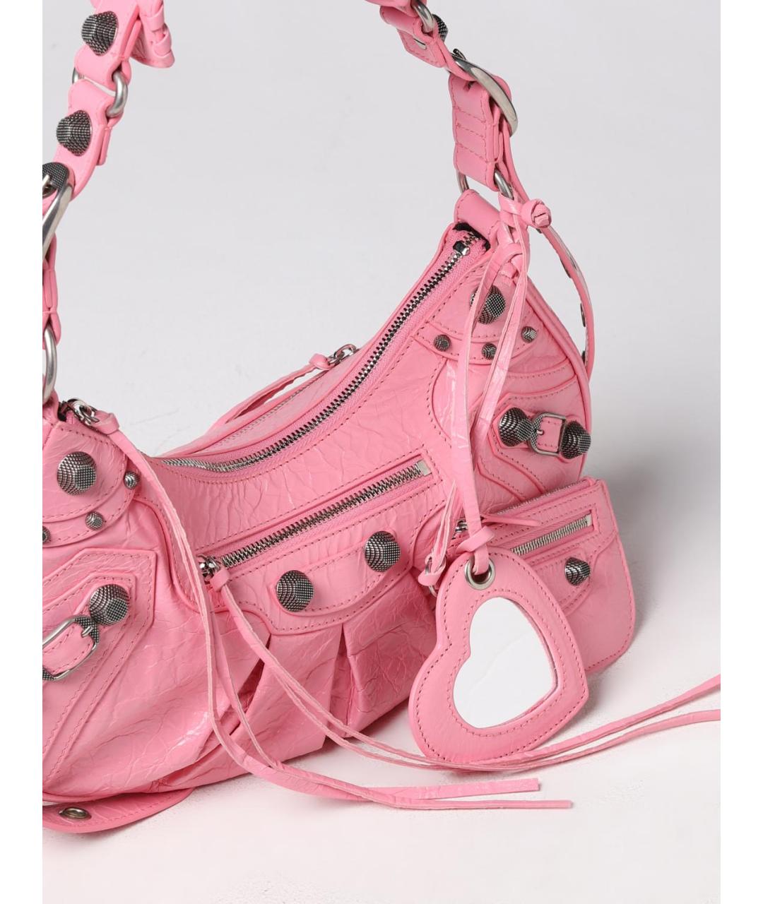 BALENCIAGA Розовая кожаная сумка через плечо, фото 7