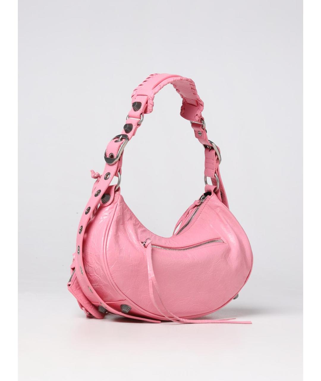 BALENCIAGA Розовая кожаная сумка через плечо, фото 5