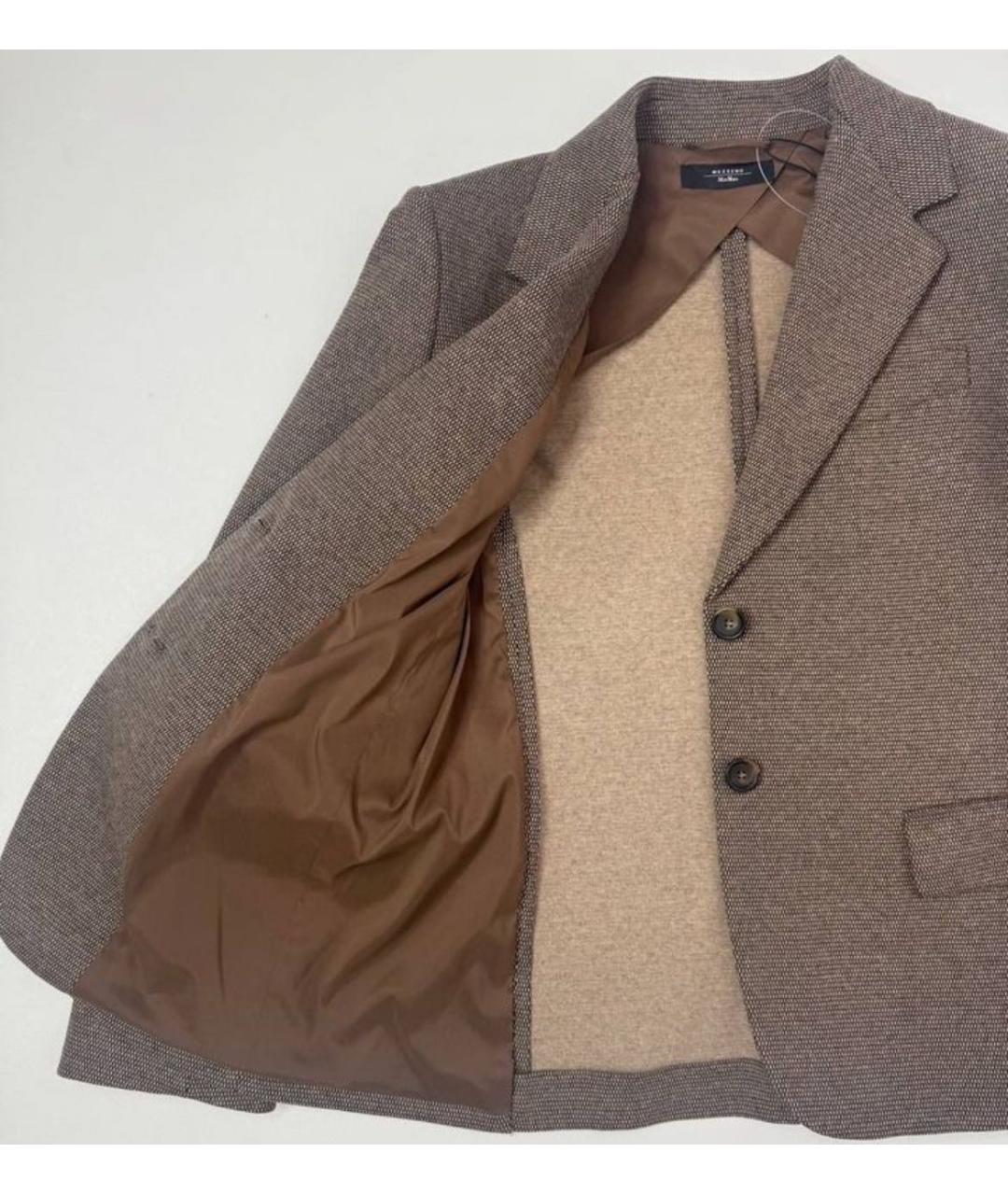 WEEKEND MAX MARA Коричневый шерстяной костюм с брюками, фото 5