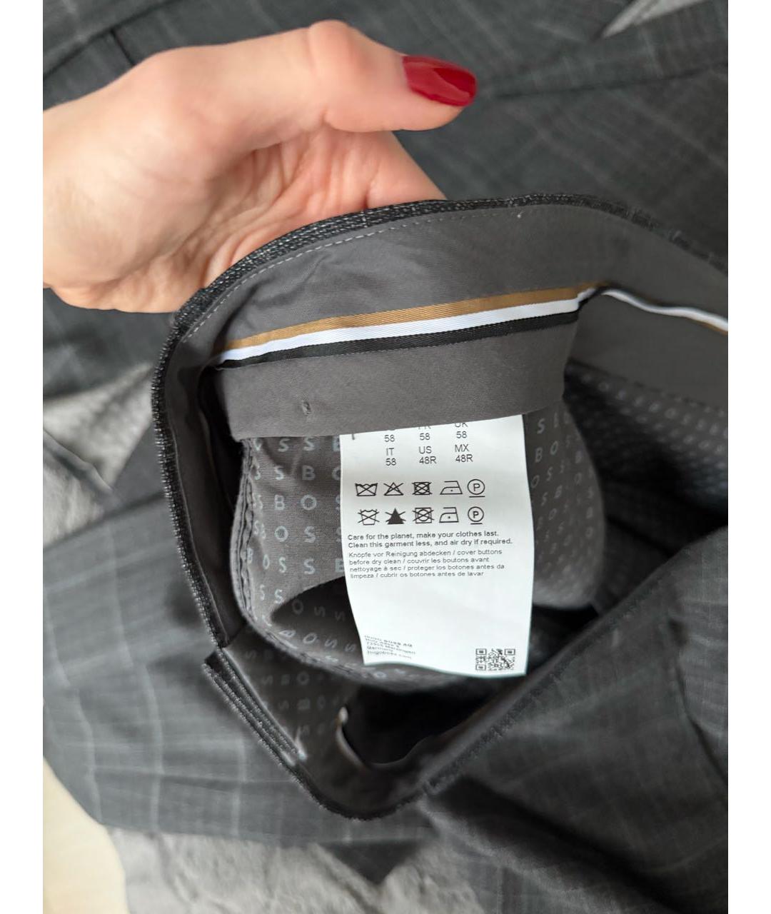 HUGO BOSS Серый классический костюм, фото 7