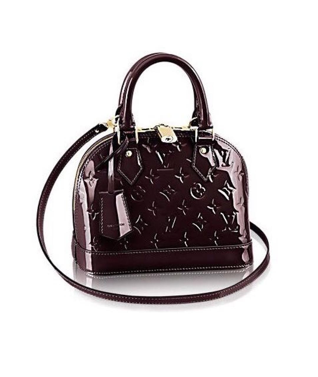 LOUIS VUITTON Бордовая сумка с короткими ручками из лакированной кожи, фото 9