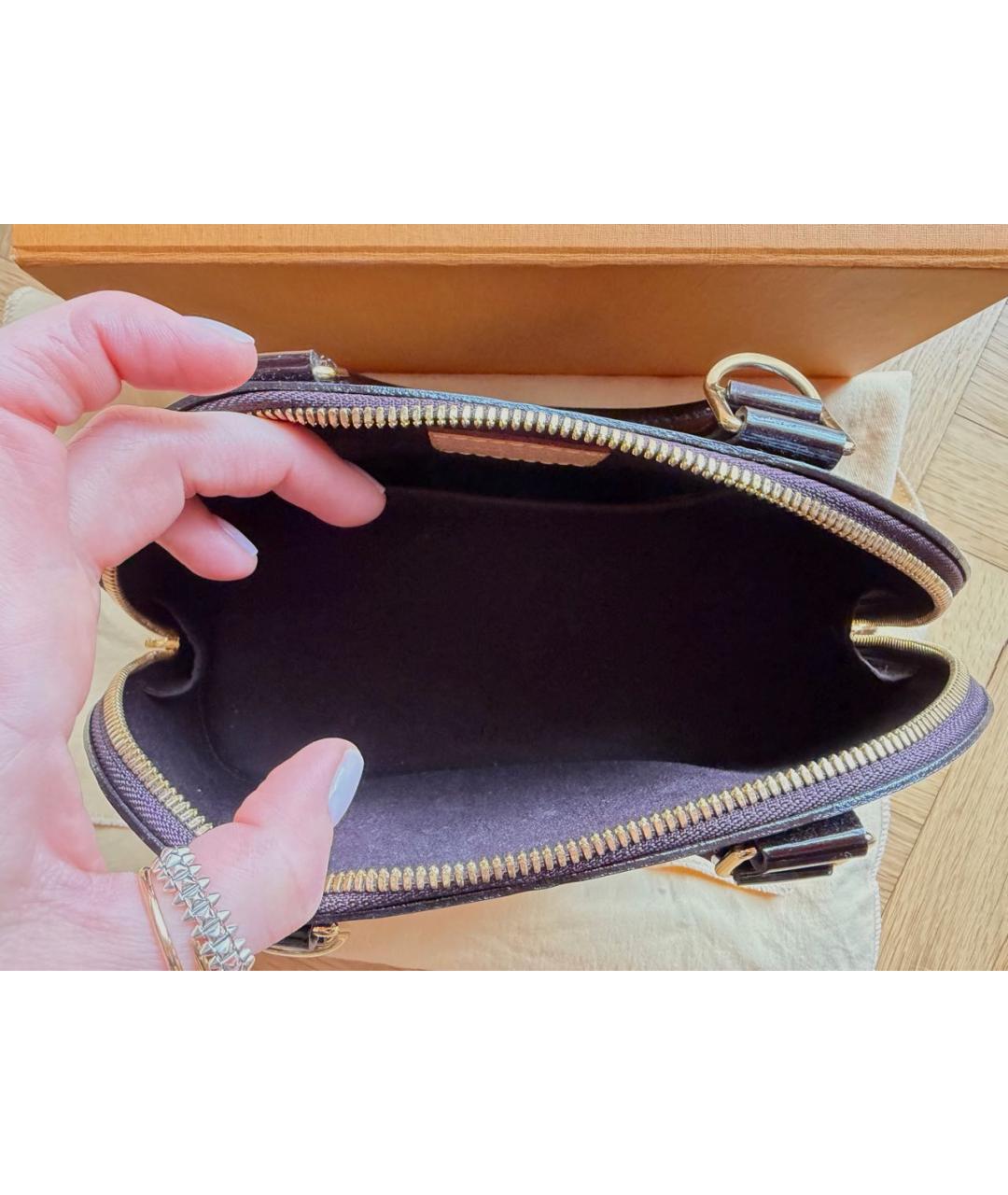 LOUIS VUITTON Бордовая сумка с короткими ручками из лакированной кожи, фото 8