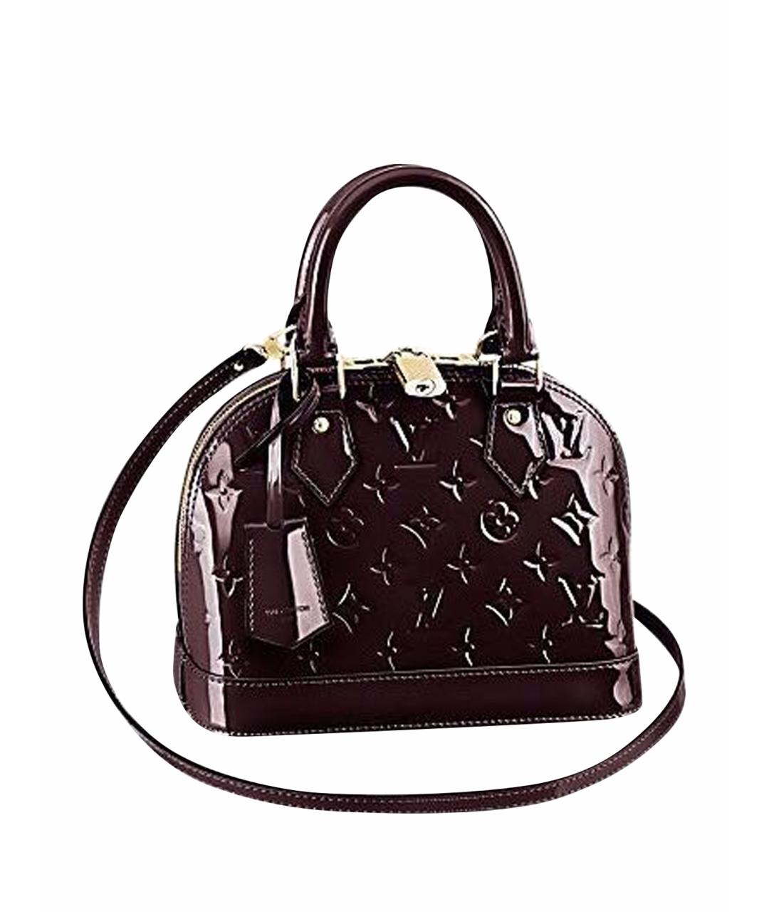 LOUIS VUITTON Бордовая сумка с короткими ручками из лакированной кожи, фото 1