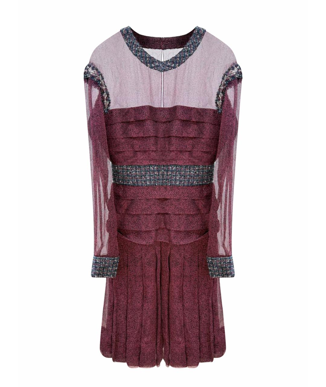 CHANEL Бордовое шелковое вечернее платье, фото 1