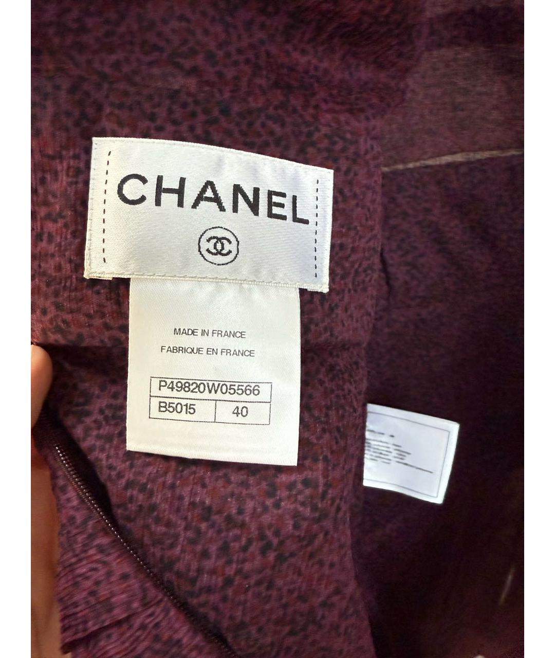 CHANEL Бордовое шелковое вечернее платье, фото 3