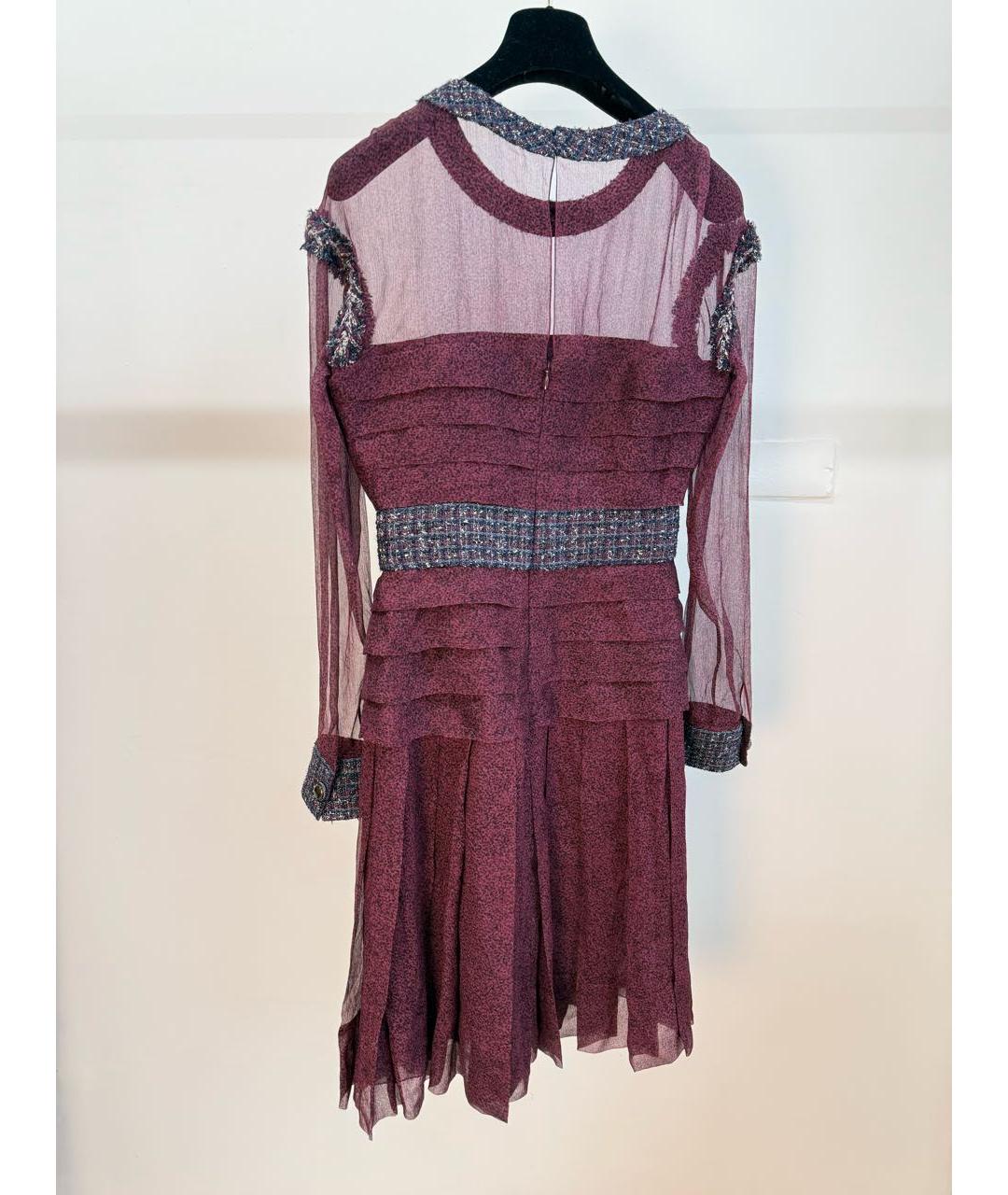 CHANEL Бордовое шелковое вечернее платье, фото 2