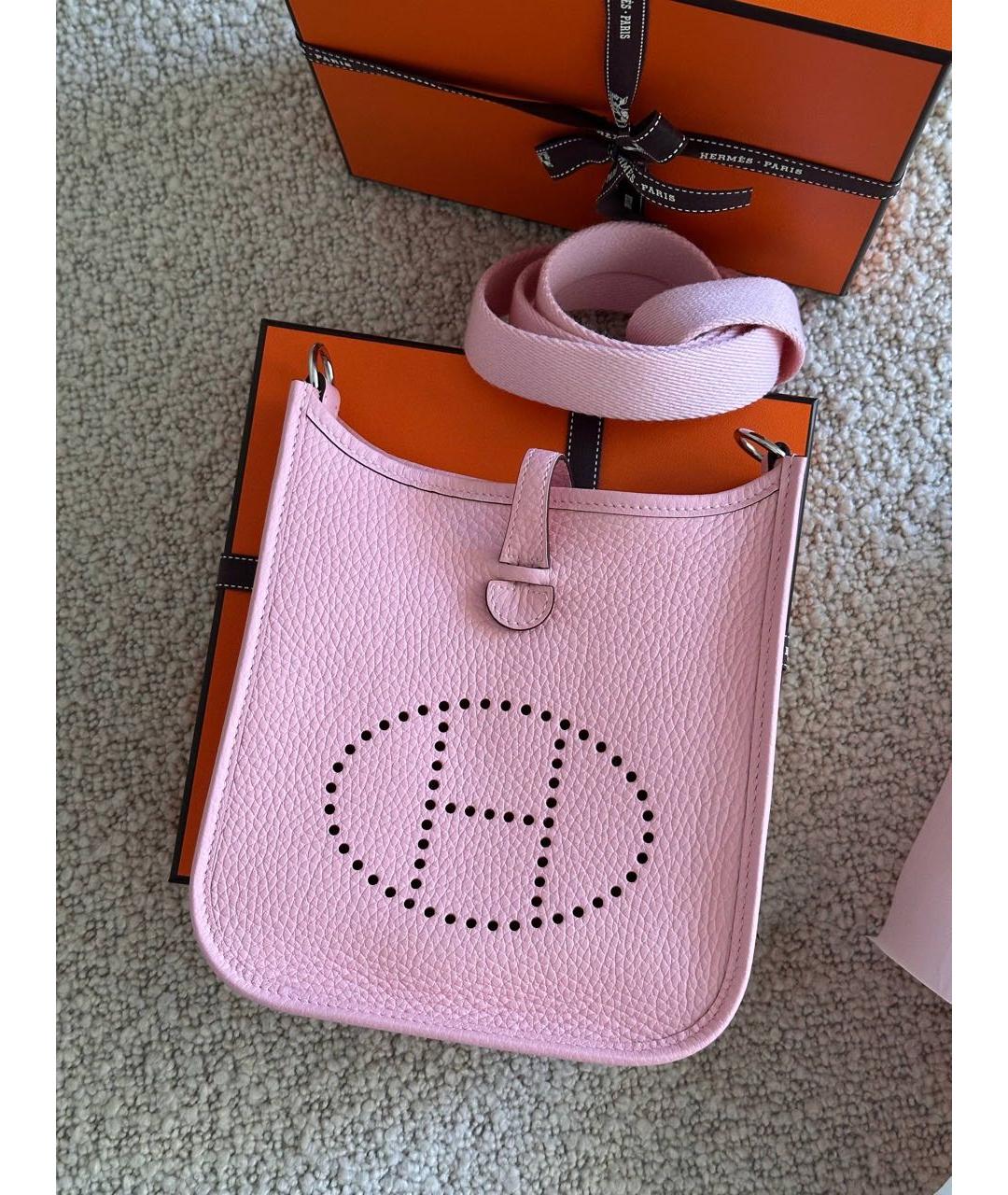 HERMES Розовая кожаная сумка через плечо, фото 2