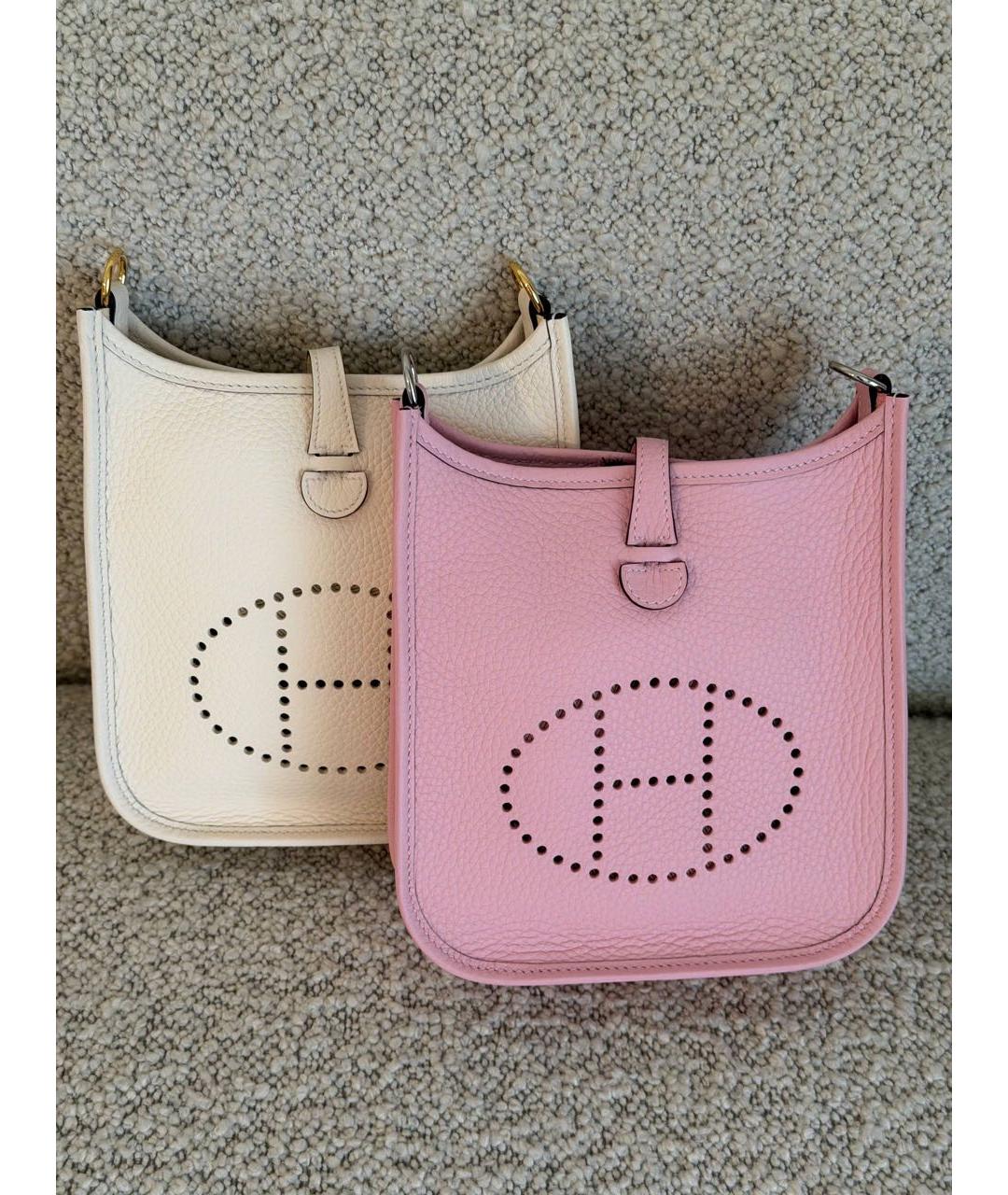 HERMES Розовая кожаная сумка через плечо, фото 3