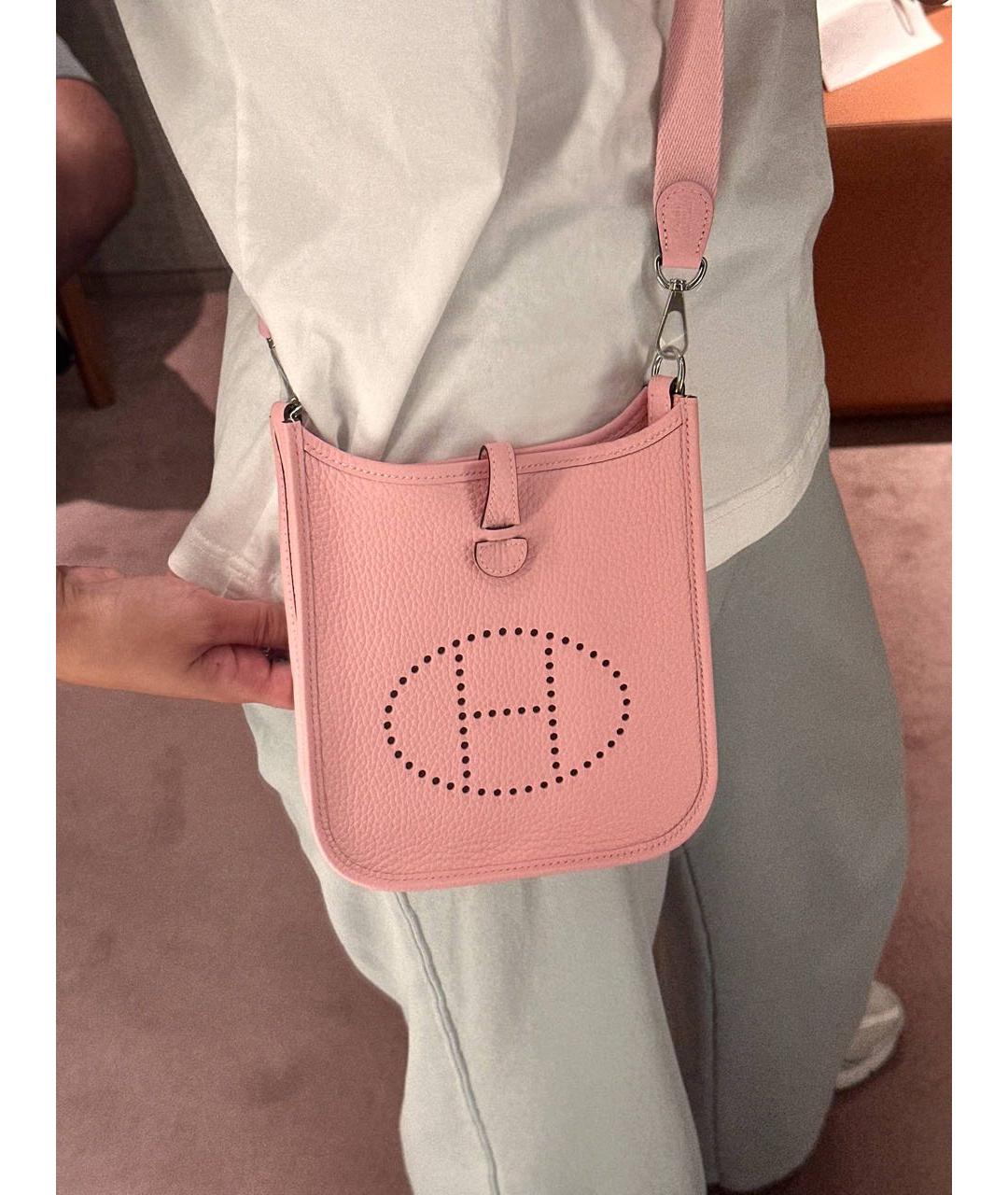 HERMES Розовая кожаная сумка через плечо, фото 4