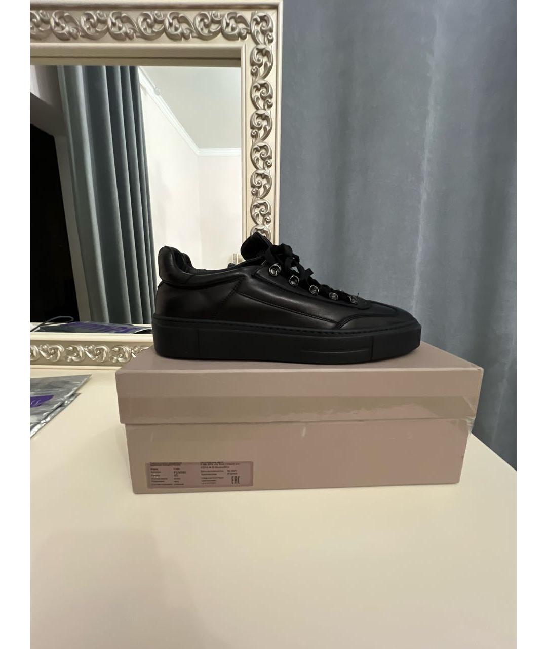 FABIANA FILIPPI Черные кожаные низкие кроссовки / кеды, фото 7