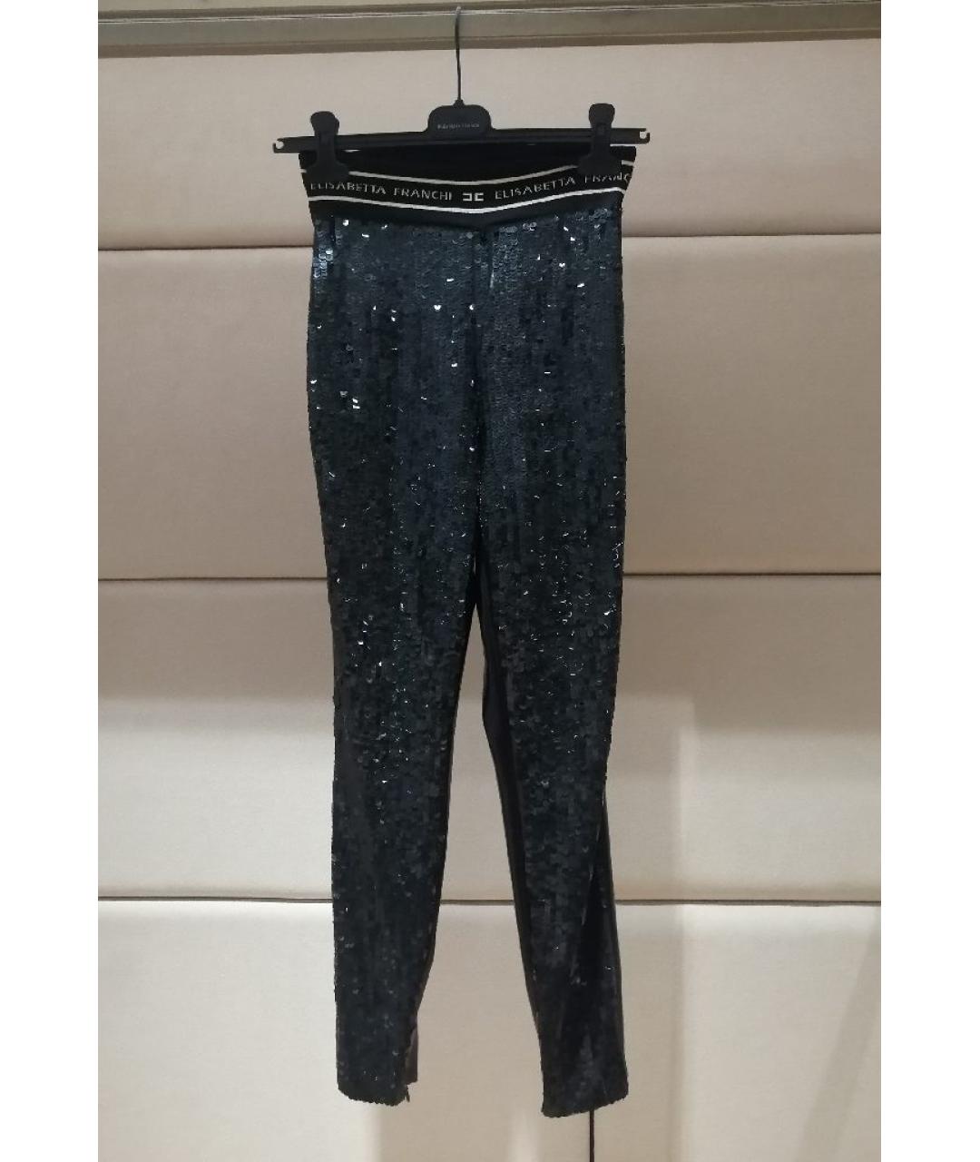 ELISABETTA FRANCHI Черные брюки узкие, фото 3