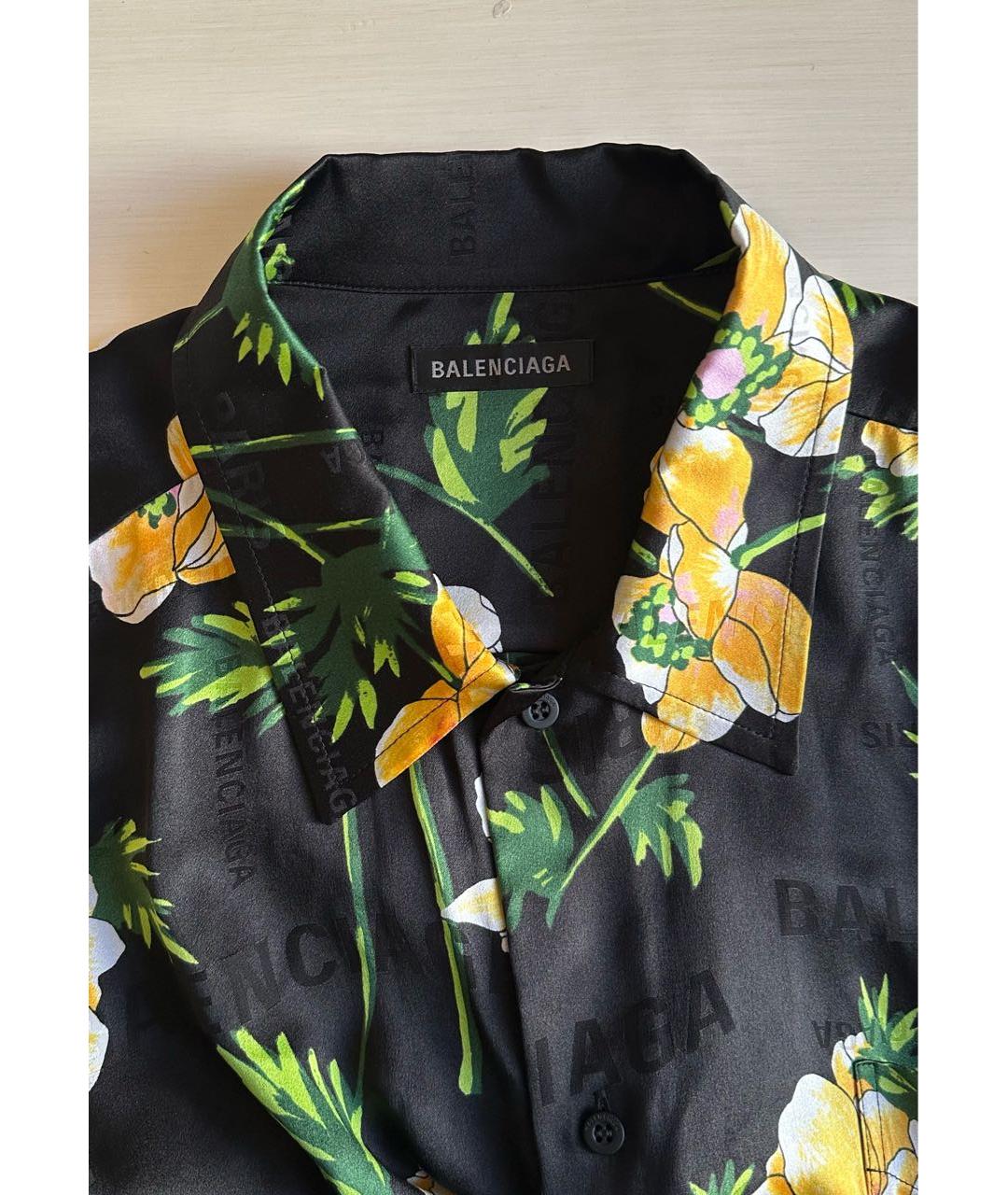 BALENCIAGA Черная шелковая рубашка, фото 3