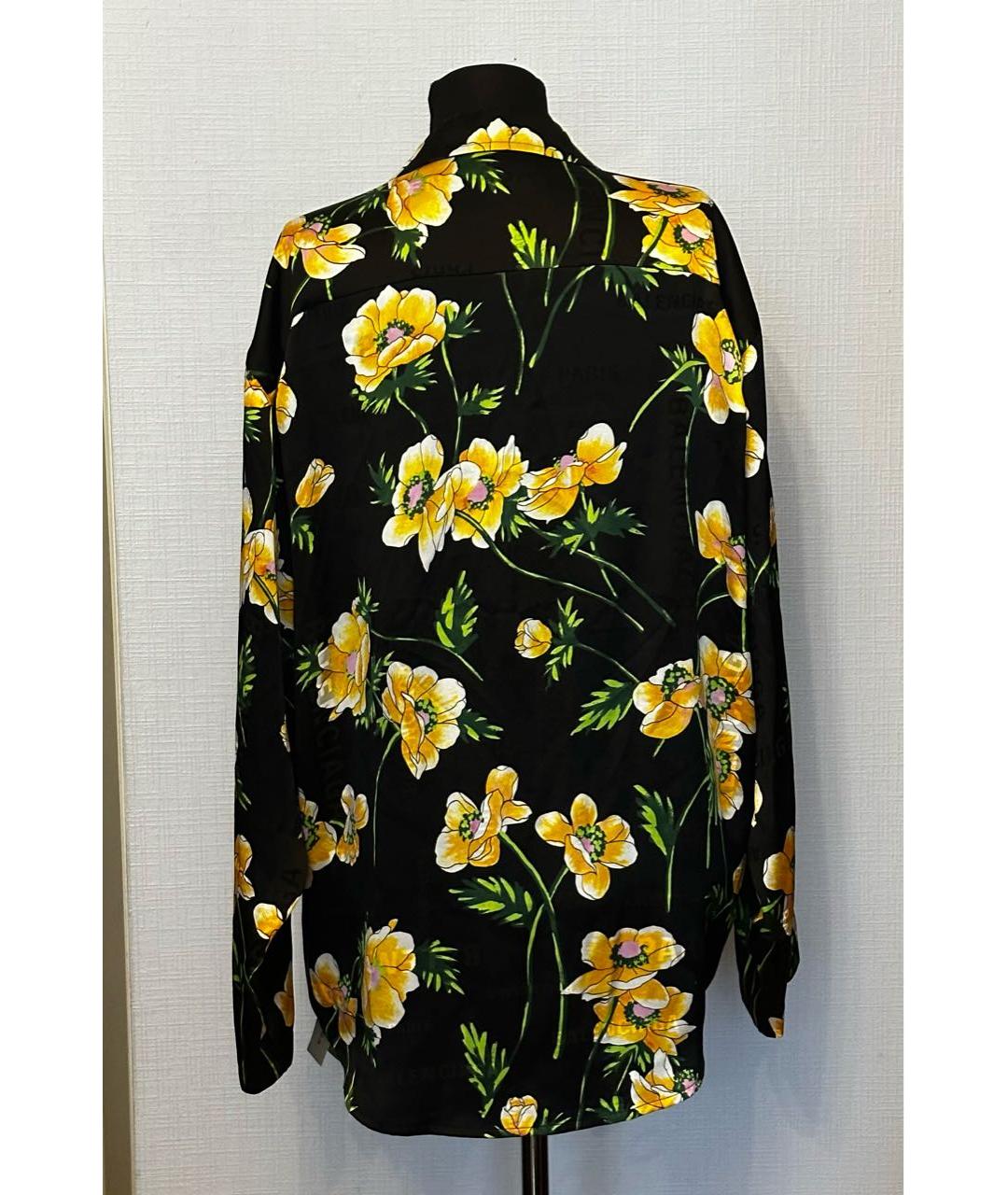 BALENCIAGA Черная шелковая рубашка, фото 2