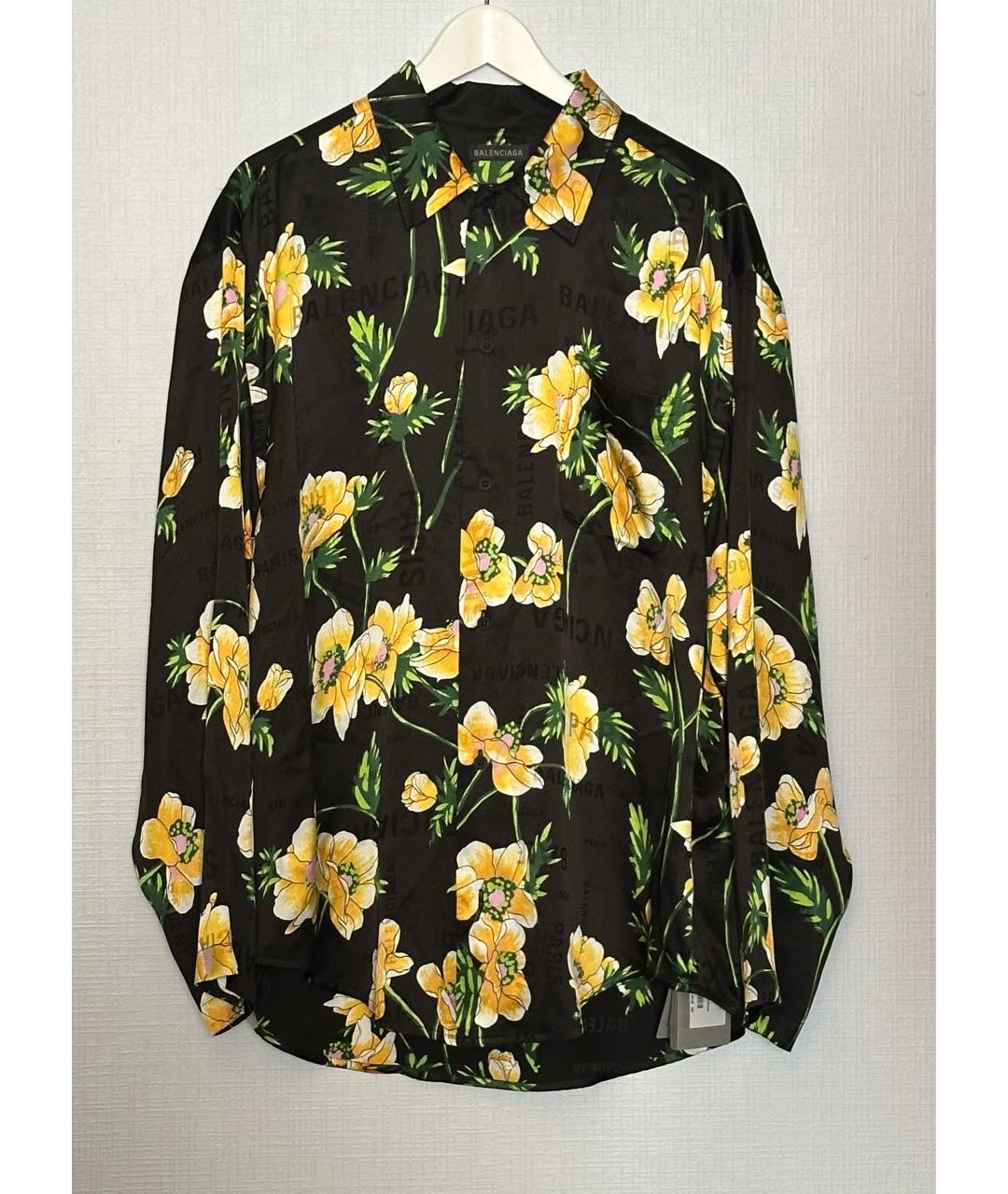 BALENCIAGA Черная шелковая рубашка, фото 8