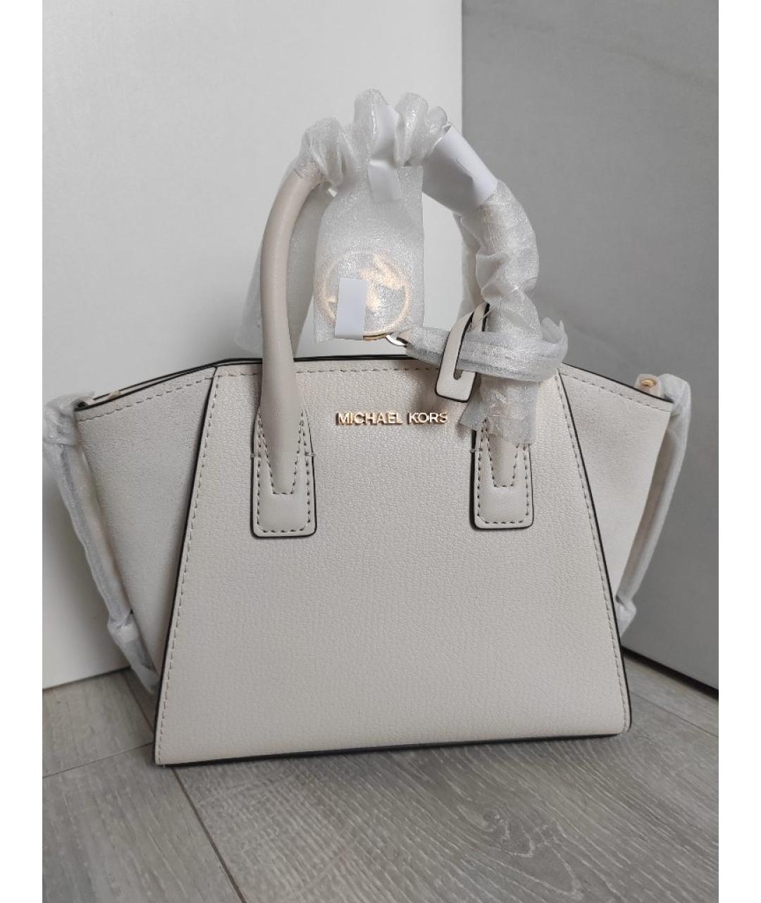 MICHAEL KORS Бежевая кожаная сумка с короткими ручками, фото 4