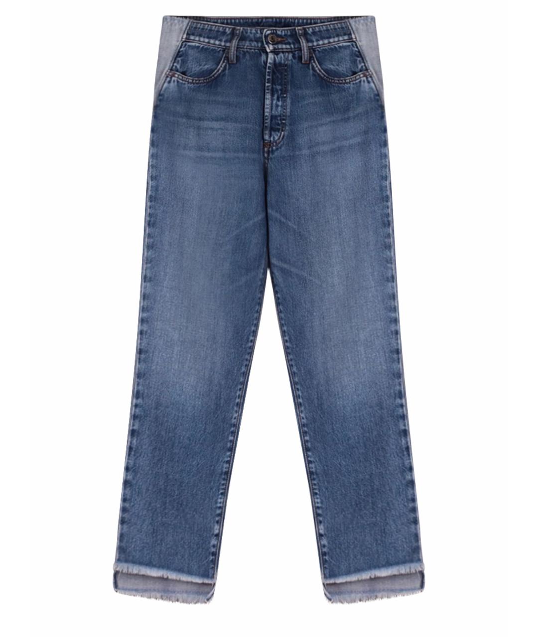 SPORTMAX Голубые хлопковые джинсы слим, фото 1