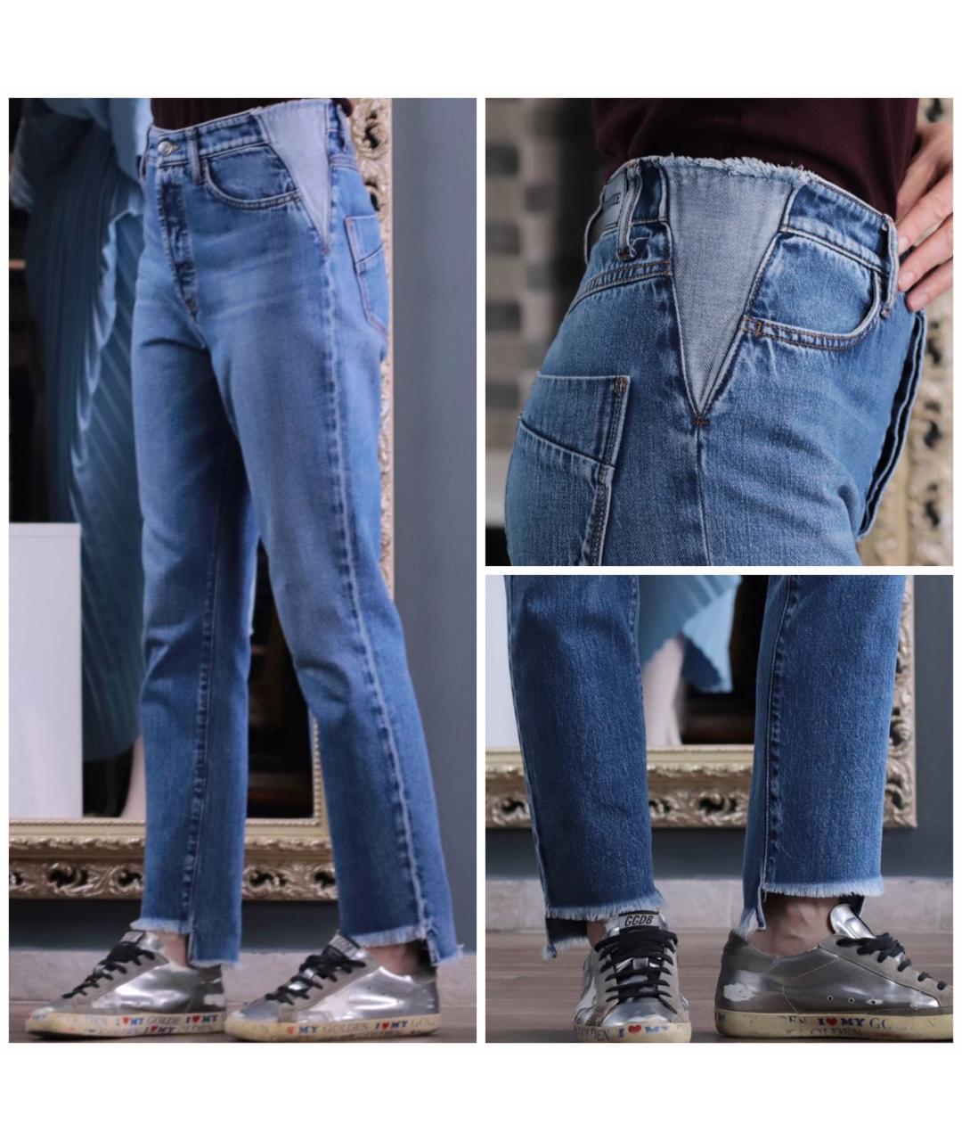 SPORTMAX Голубые хлопковые джинсы слим, фото 7