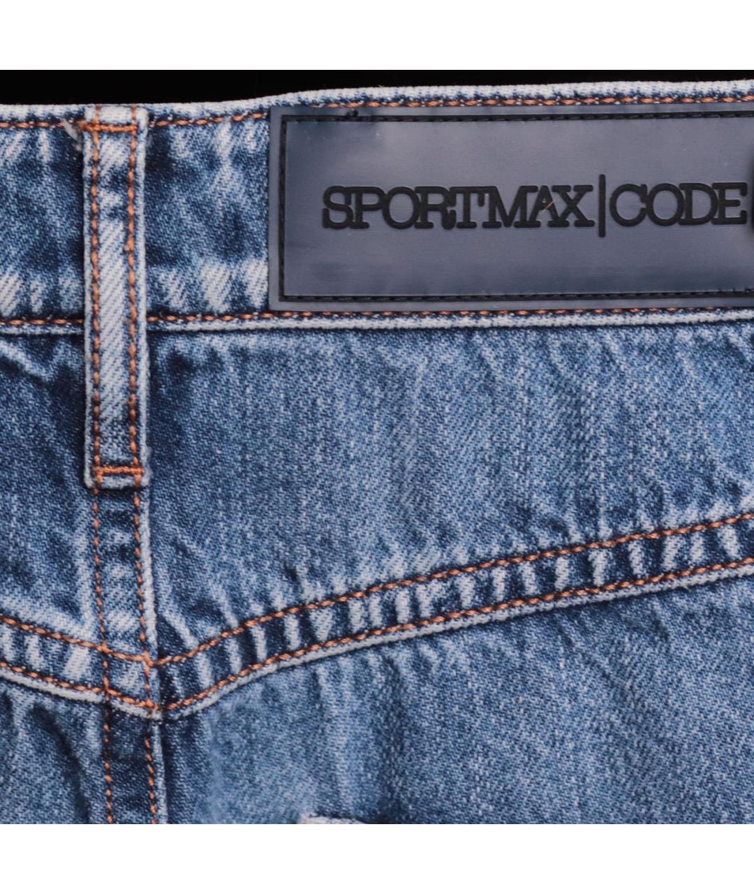 SPORTMAX Голубые хлопковые джинсы слим, фото 3