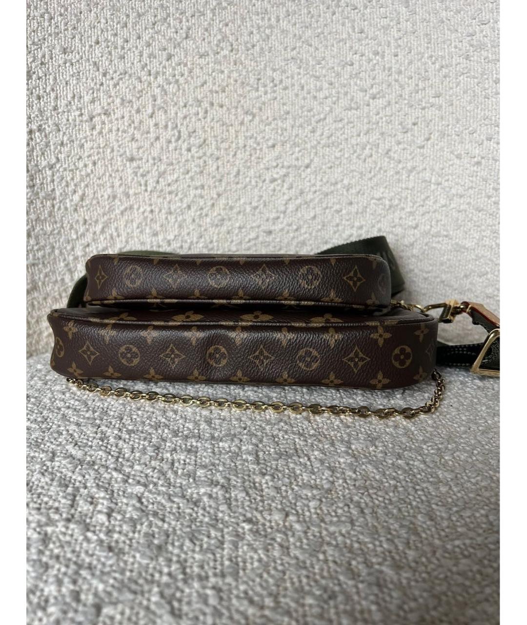 LOUIS VUITTON Коричневая кожаная сумка через плечо, фото 4