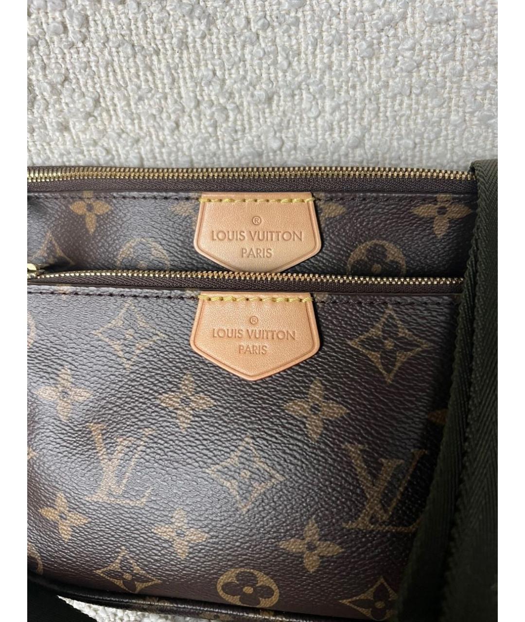 LOUIS VUITTON Коричневая кожаная сумка через плечо, фото 3