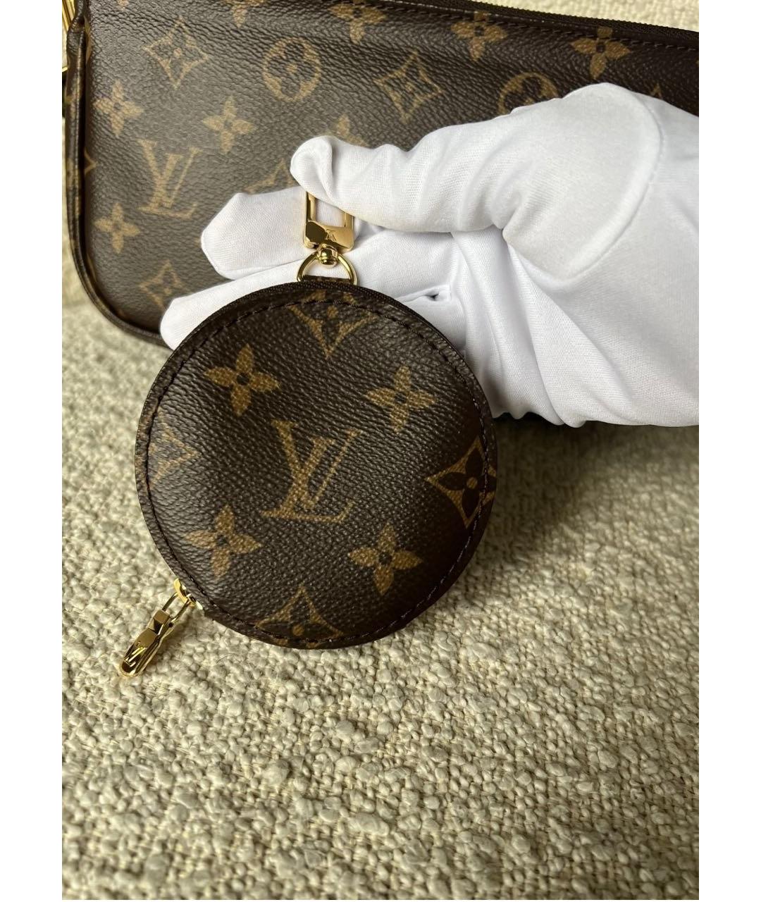 LOUIS VUITTON Коричневая кожаная сумка через плечо, фото 8