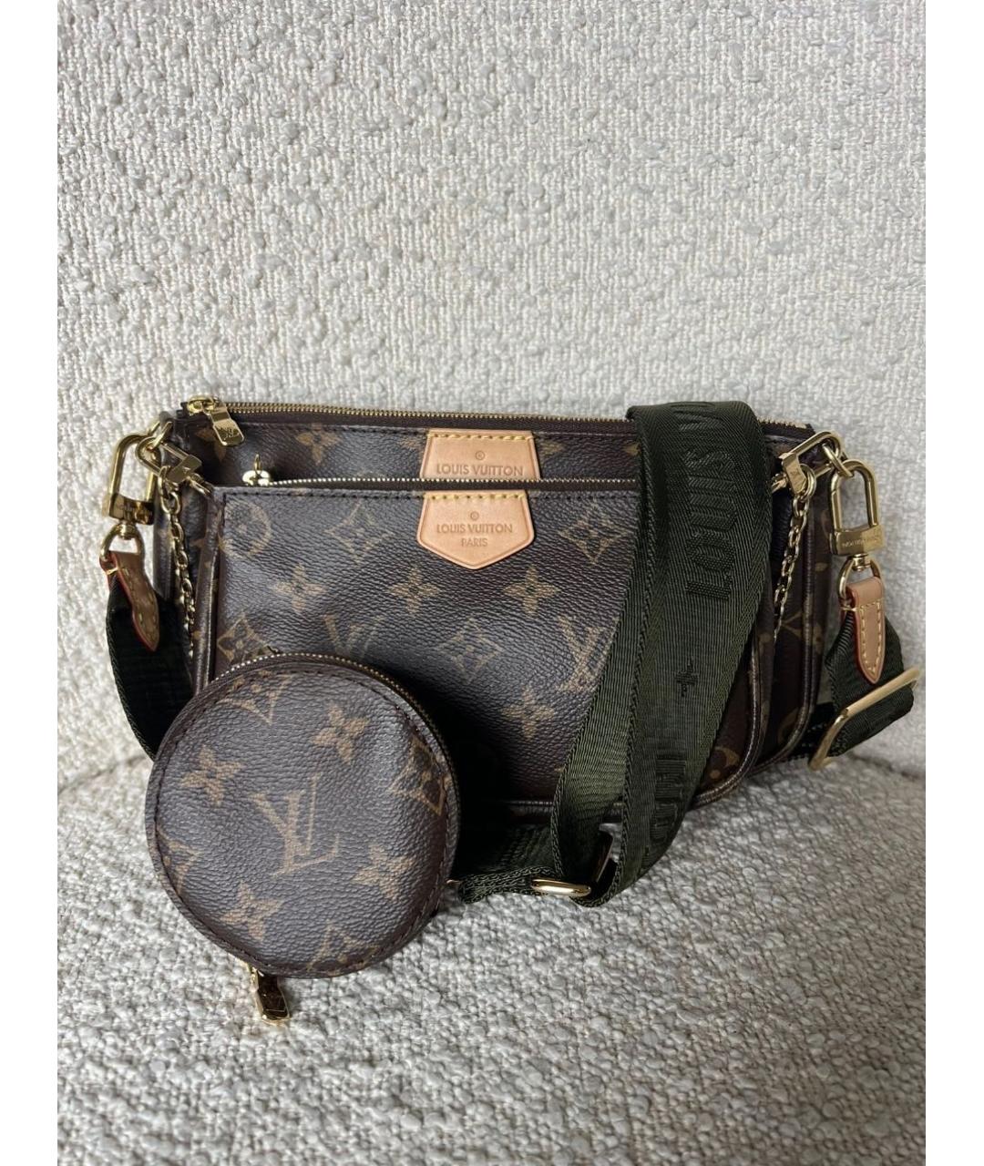 LOUIS VUITTON Коричневая кожаная сумка через плечо, фото 2