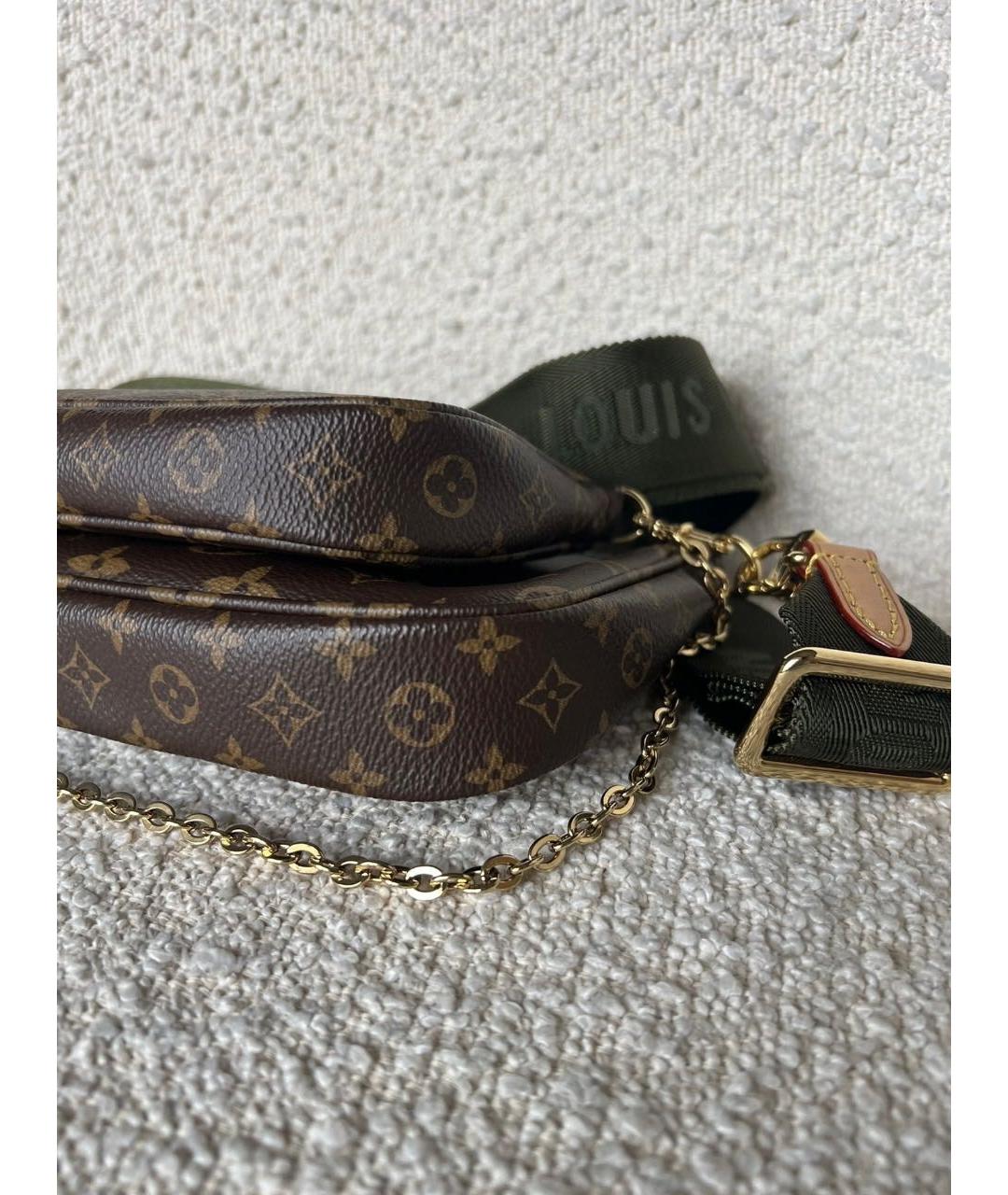 LOUIS VUITTON Коричневая кожаная сумка через плечо, фото 5