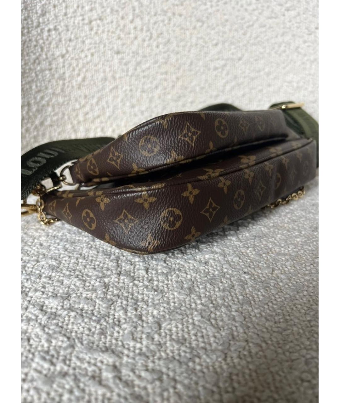 LOUIS VUITTON Коричневая кожаная сумка через плечо, фото 6