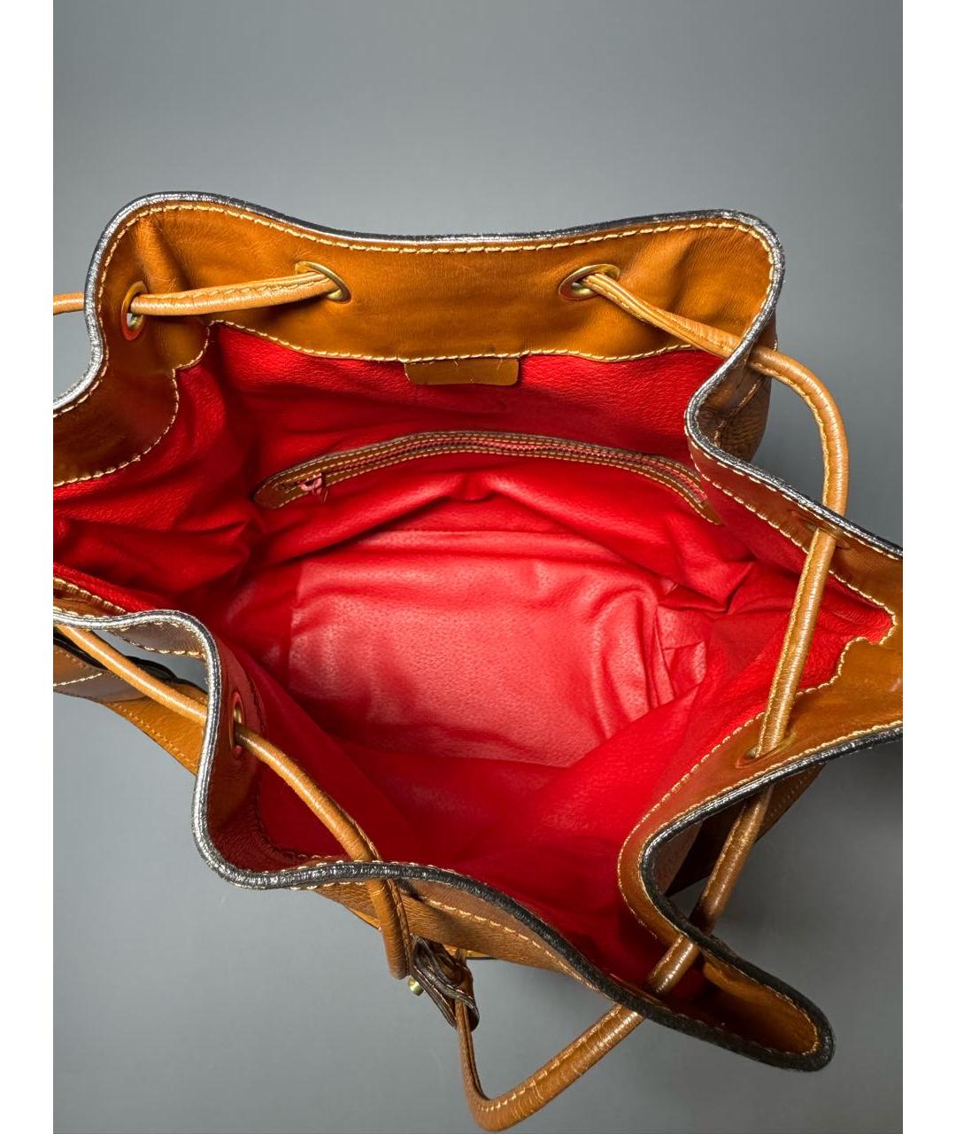 CELINE Коричневая сумка тоут из лакированной кожи, фото 4