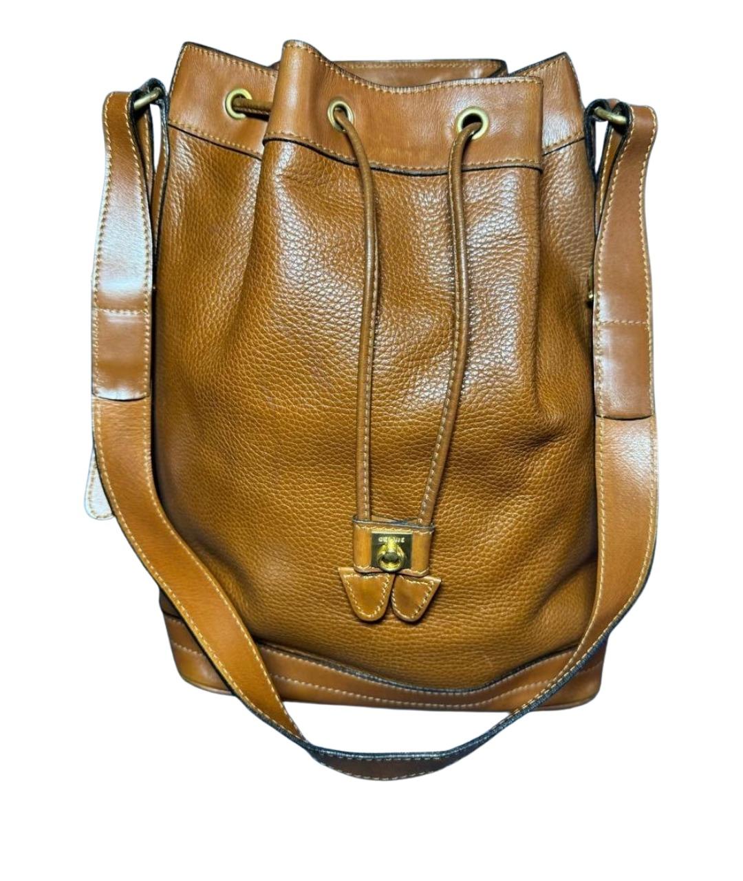 CELINE Коричневая сумка тоут из лакированной кожи, фото 1