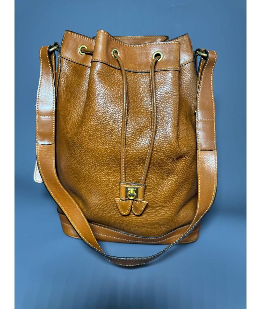 CELINE Коричневая сумка тоут из лакированной кожи, фото 9