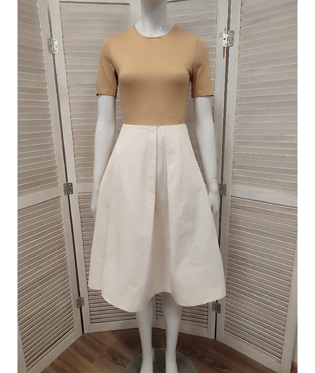 COS Бежевое хлопковое повседневное платье, фото 10