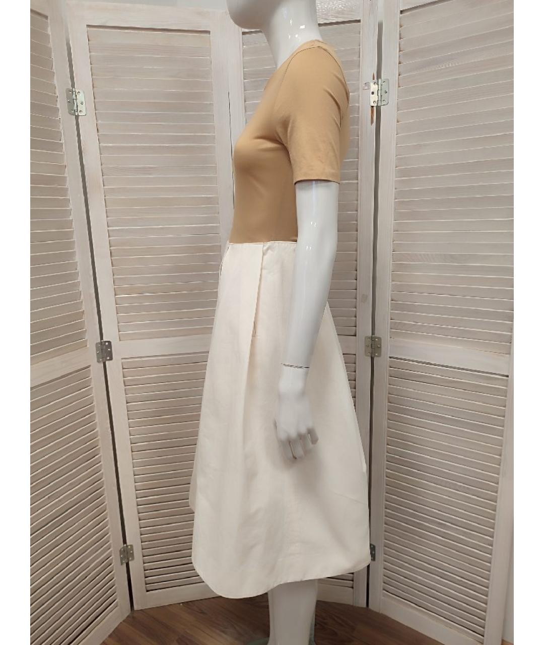 COS Бежевое хлопковое повседневное платье, фото 4